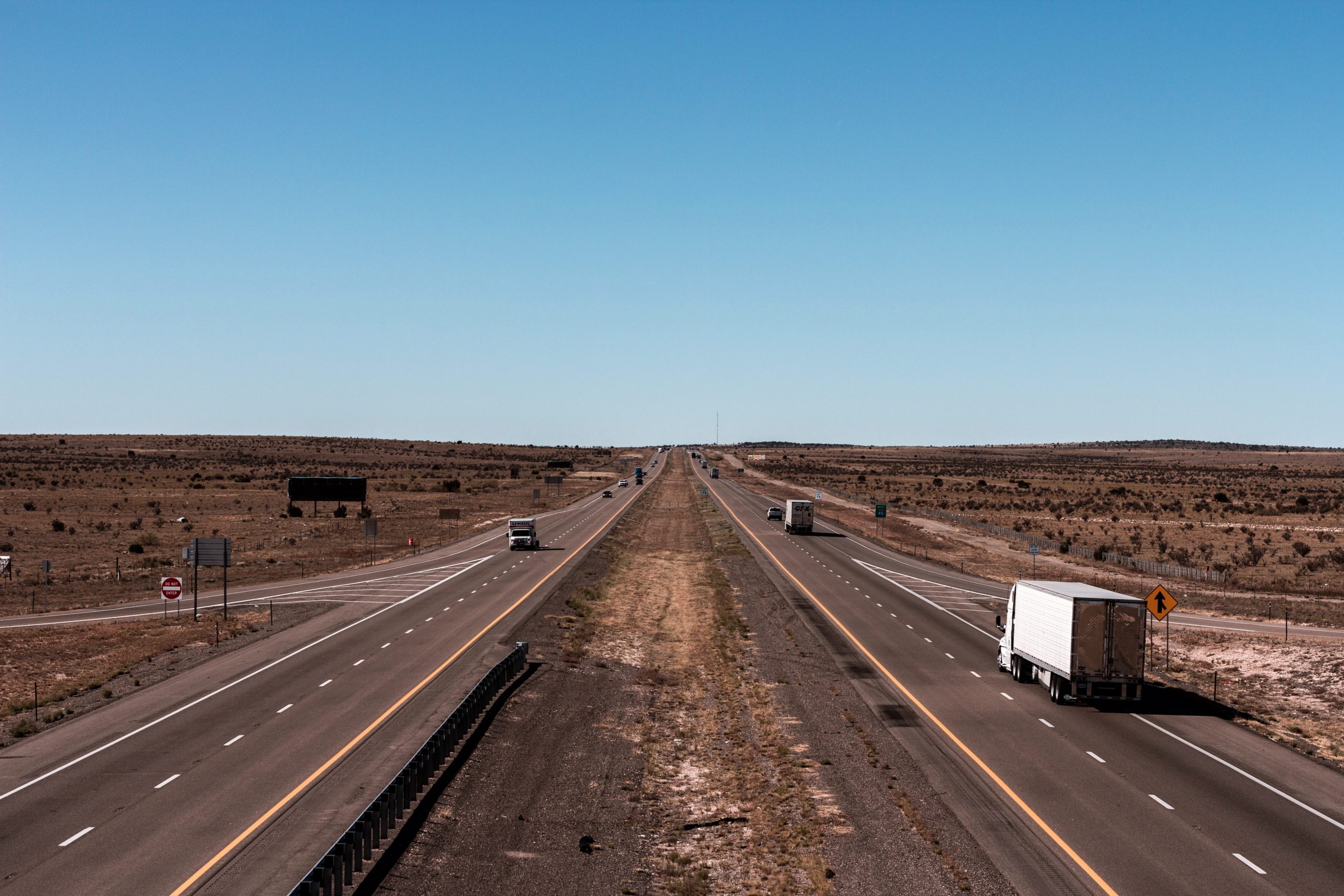 Trucks on highway